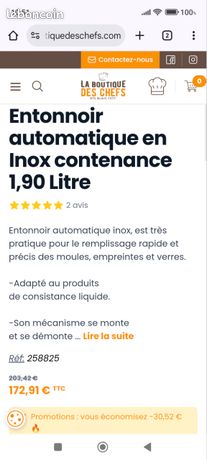 Entonnoir automatique en inox
