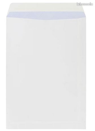 Enveloppes papier blanc 229x324 mm fermeture adhésive avec bande protectrice