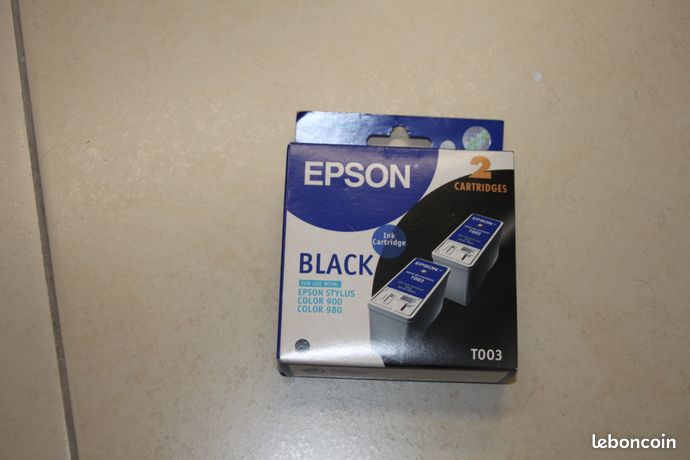 EPSON STYLUS 900/980 ENCRE noir black n° T003 LOT DE DEUX