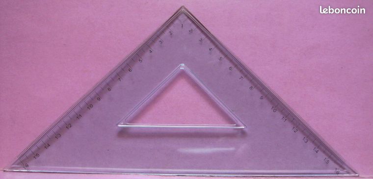 Équerre 45° Double Graduations 16 Cm- Translucide