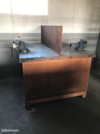 Etabli double poste en bois exotique