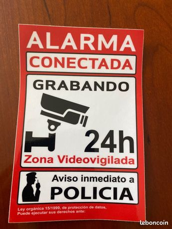 Étiquette alarme espagnol 10x15cm