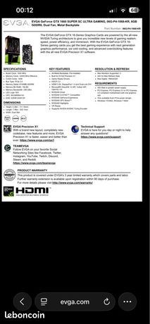 EVGA GeForce GTX 1660 SUPER