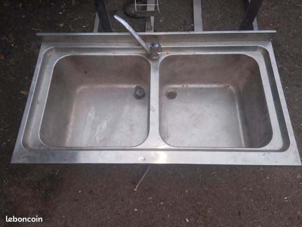 Évier 2 Bacs en Inox pour Cuisine Professionnelle -RestaurantsTraiteurs Réfectoired
