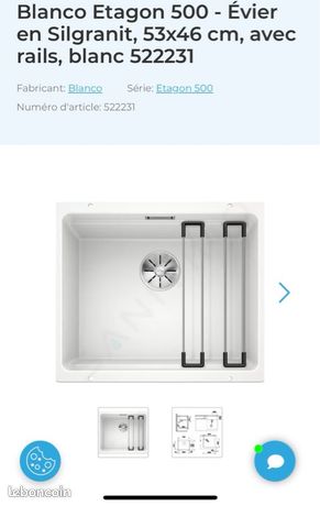 Évier Blanco ETAGON 500-U blanc NEUF