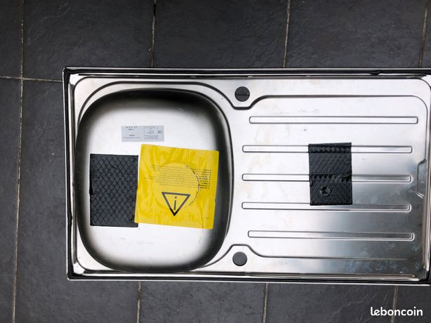 Évier en inox poli 1 bac à encastrer