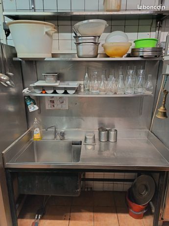 Évier Meuble de plonge inox à pedale