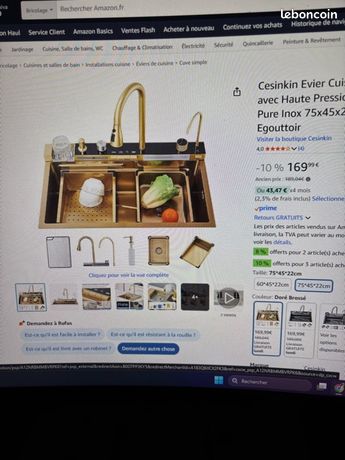 Évier multifonctions doré