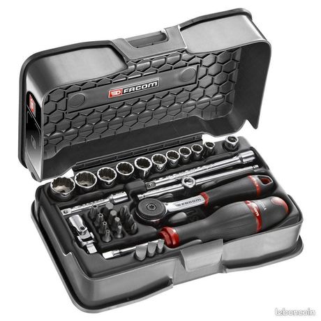 Facom Coffret douilles 1/4" 12 pans métrique et embouts 31 pièces-R.161-5P12 R.161-5P12Passer à la fin de la galerie dimages