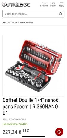 Facom R.360NANO-U1 Jeu de Douilles 1/4" Nano en Pouces