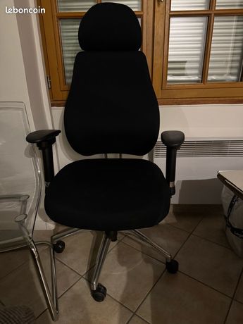 Fauteuil de bureau ergonomique noir – dossier haut
