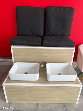 Fauteuil de pédicure professionnel avec double bac et coussins – Spa Pédicure- Excellent étaT