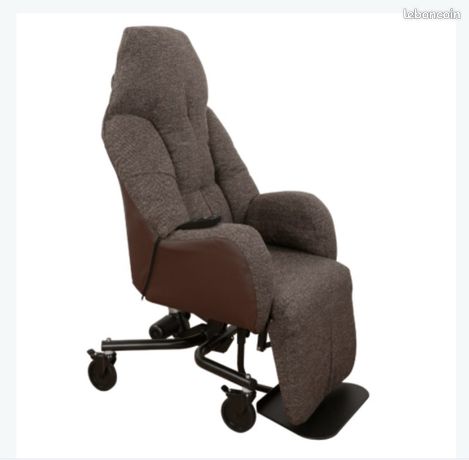 Fauteuil électrique coquille velour gris