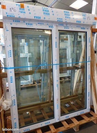 Fenêtre 2 vantaux PVC blanc avec volet roulant destockage 1280x1300h neuve