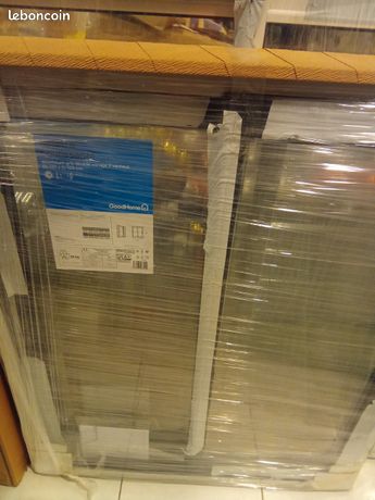 Fenêtre aluminium gris coulissante 2 vantaux h.120 x l.100 cm GoodHome