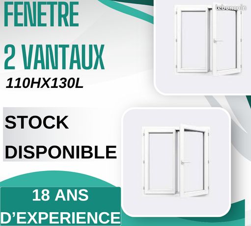 Fenêtre 2 vantaux PVC avec vitrage multifonctionnel optimisé