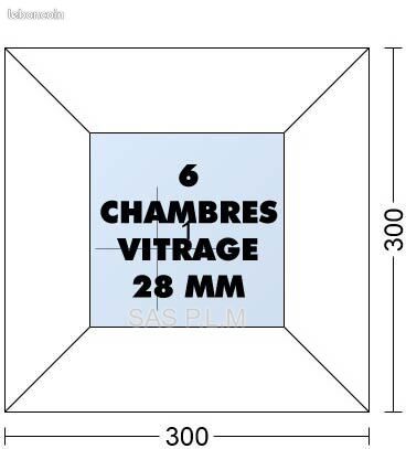 FENETRE CHASSIS FIXE 300 mm x 300 mm Menuiserie pvc Haut De Gamme