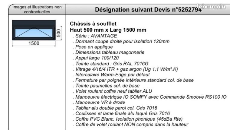 Fenêtres alu double vitrage & volets Somfy