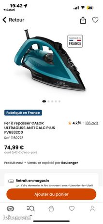 Fer à repasser dans l’emballage