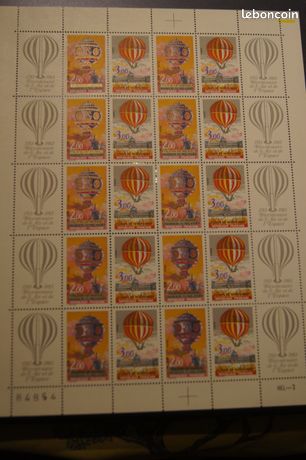 Feuille entière de la paire P2262A - Bicentenaire de l'air et de l'espace