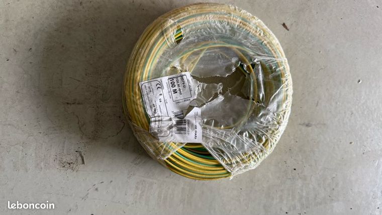 Fil électrique 25 vert jaune terre