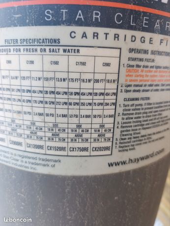 Filtre a cartouche Hayward C751