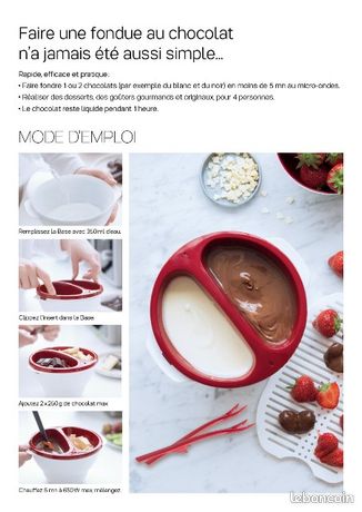 Fondue au chocolat micro-onde TUPPERWARE + 2 bols