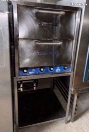 Four à pizza électrique professionnel Bakers Pride P44S 4 soles en pierre + meuble support inox