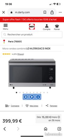 Four micro-ondes combiné LG