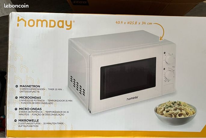 Four micro-ondes neuf 20 litres 1050 W 5 niveaux cuissons et décongélation