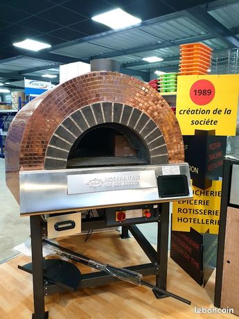 Four pizza mixte bois gaz rotatif