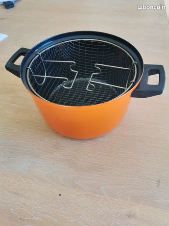 Friteuse émaillée orange
