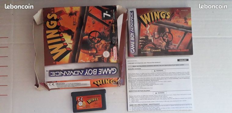 Game Boy Advance Wings complet cartouche et notices TBE / Boite EM+ Notes 15+/20 \ Envoi Suivi 3.31E 2/4 Jours / Mondial Relay 500 grammes 3.49 valable pour 30 jeux Advance EN +