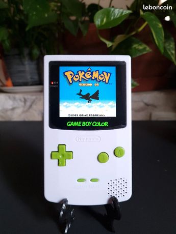Game Boy Color IPS Coque blanche boutons verts