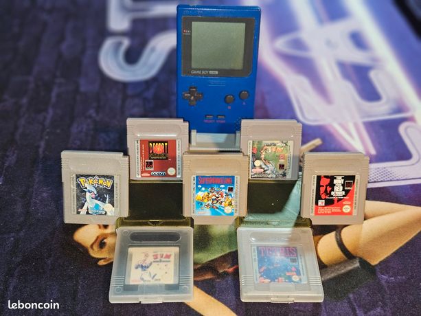 game boy pocket bleue + 7 jeux