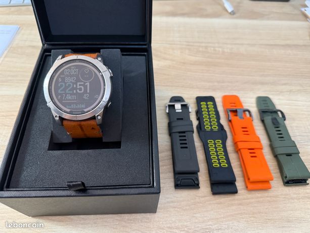 Garmin Fenix 7X Sapphire Solar Titanium Excellent état