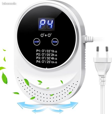 Générateur d'ozone Purificateur d'air Générateur d'ion Négatif Stérilisateur d'odeurs Ioniseur d'air pour Chambre Salle de Bain Cuisine Animaux Domestiques Formaldéhyde Odeur Voiture