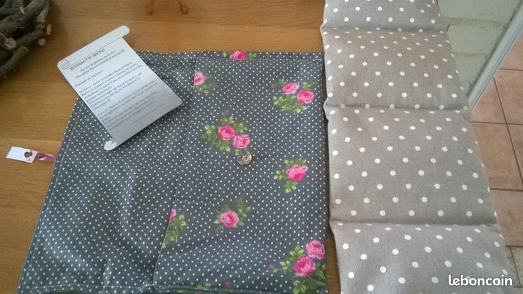 Grande bouillotte aux graines de lin fait main