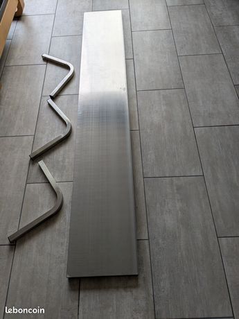 Grande etagère / tablette murale inox cuisine pro 190 x 30 avec rebord