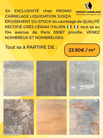 GRANDE LIQUIATION de CARRELAGE 120x60 stock limité