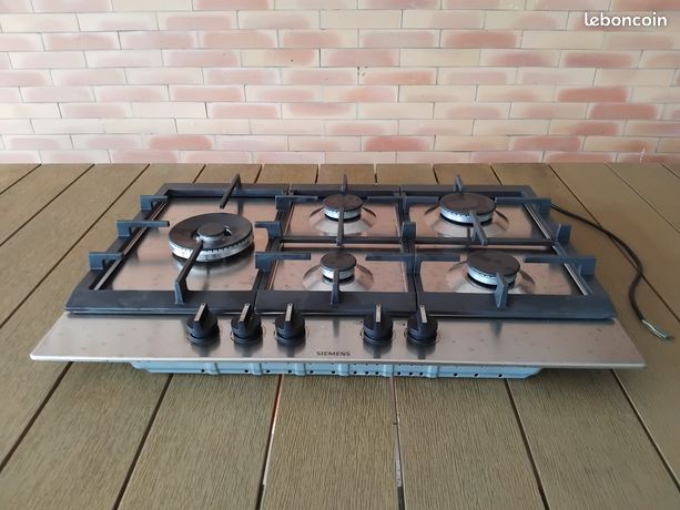 Grande plaque 5 feux gaz/électrique 75 cm inox