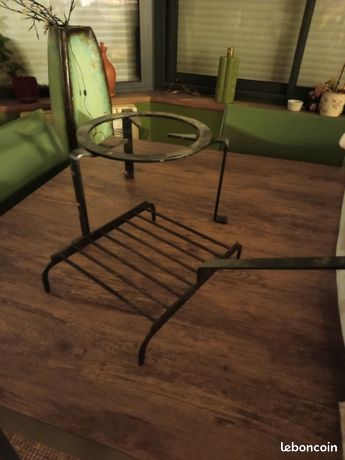 Grille et support pour barbecue en cheminée