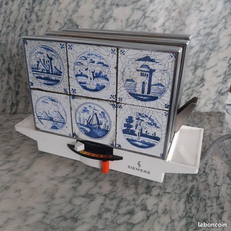 Grille-pain Siemens TT 451278 décor faïence Delft design rétro allemand 1970