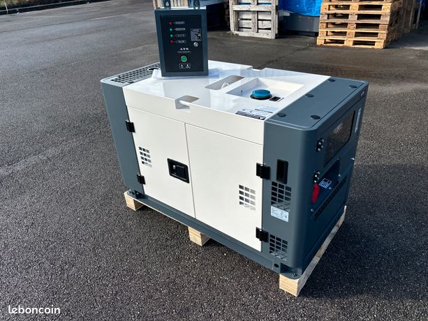 Groupe électrogène 15kva AQUITAINE-ENERGIE 2 cyl diesel AVR fioul huile végétale pure et recyclée 230 400 V insonorisé, ATS démarrage automatique régulation électronique fabricant de 8 à 2620kva