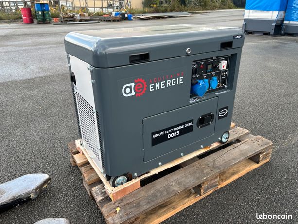 Groupe électrogène bio diesel 8 kva AQUITAINE-ENERGIE fioul huile végétale pure recyclée 230/400V insonorisé, inverseur de source démarrage automatique neuf garanti 2 ans fabricant de 8 à 2550kva