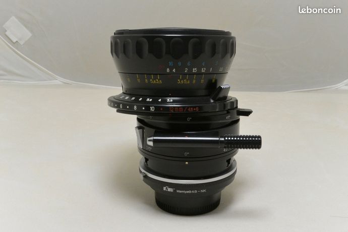 Hartblei T & S 45/3.5 Mamiya 645 avec bague adaptation Nikon
