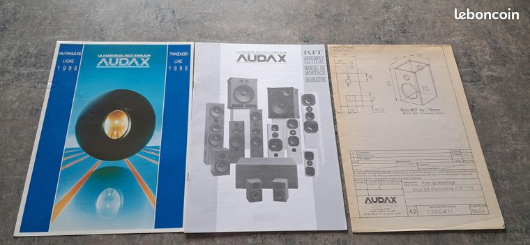 Haut-parleurs Audax Catalogue et plan de montage kit enceintes