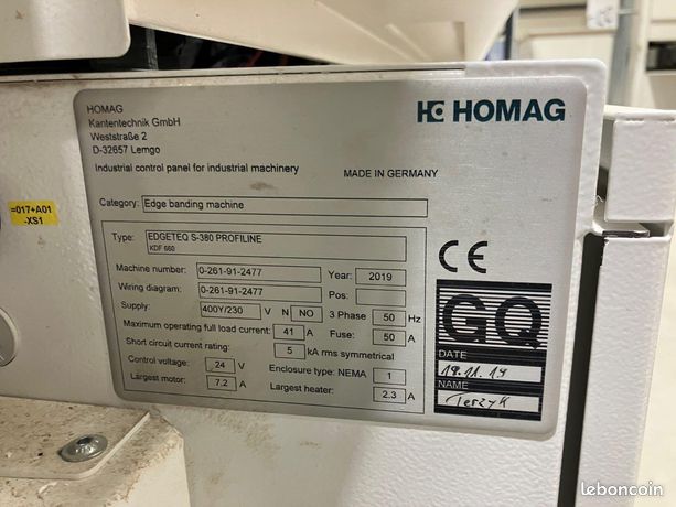 HOMAG Ensemble Plaqueuse de chant EDGETEQ S380 PROFILINE et Station de Préchauffage XES200