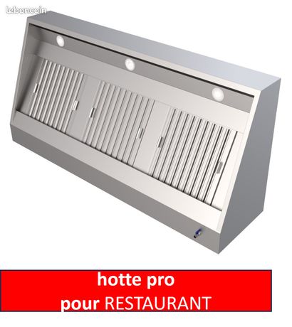 Hotte inox pro NEUVE pour cuisine professionnelle et restaurant -DESTOCKAGE- Livraison EXPRESS
