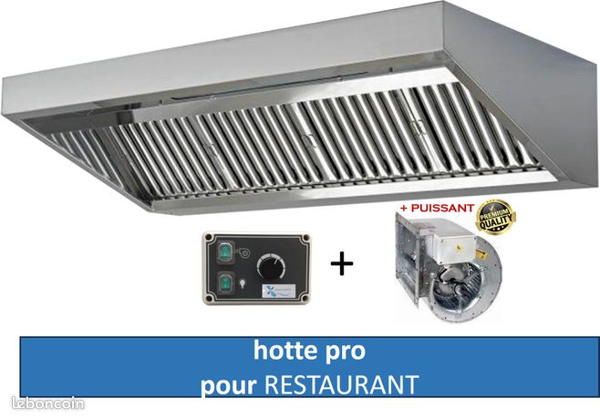 Hotte pro inox complète NEUVE pour RESTAURANT et cuisine pro- DESTOCKAGE- Envoi en express